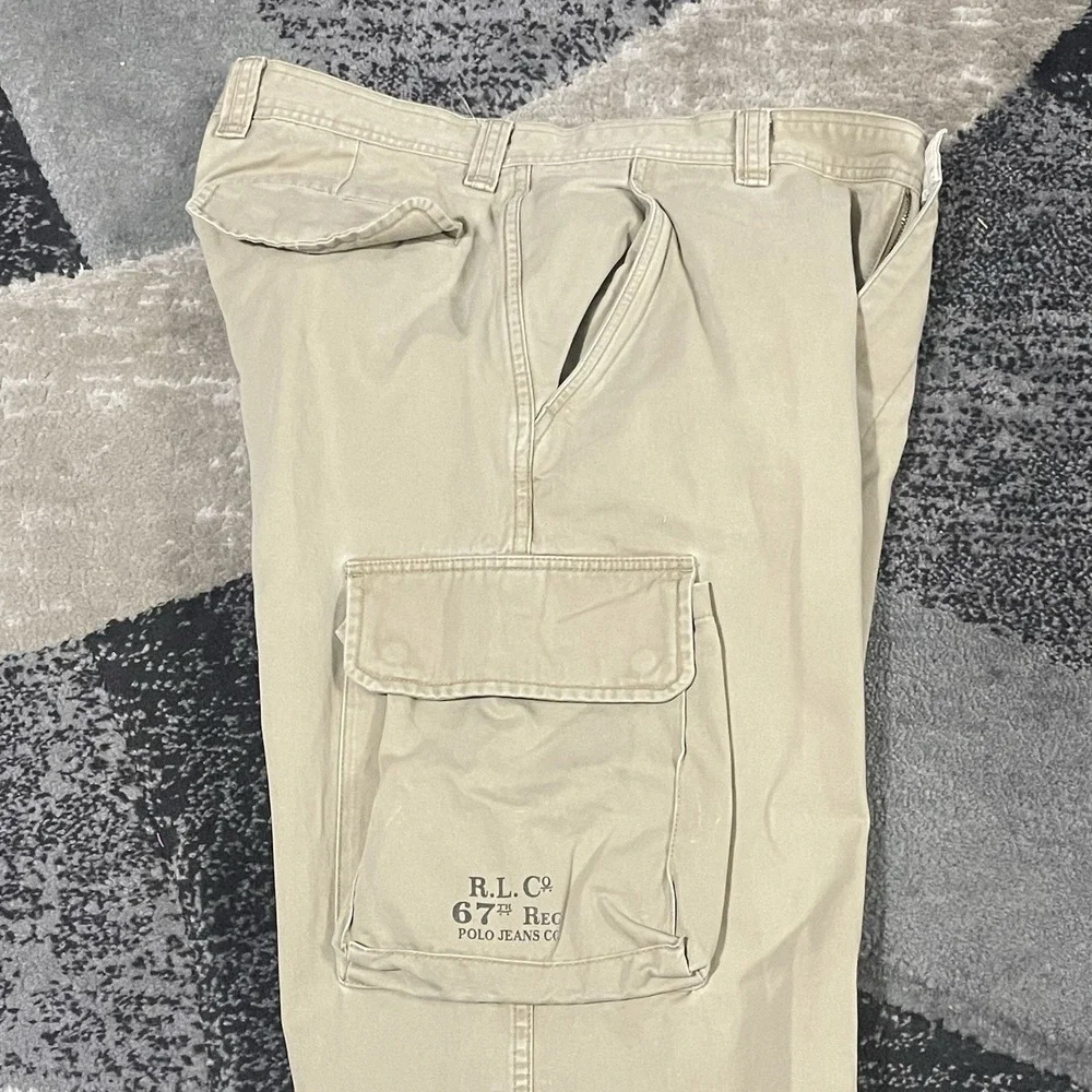 Polo Ralph Lauren Cargo Pants Men 36x34 Brown Paratrooper Utility Military USA - Picture 14 of 16